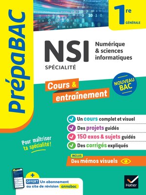 cover image of Prépabac--NSI 1re générale (spécialité)